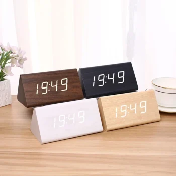 Smart Desk Clock with Temperature Display & Sound Control Ideal for Bedrooms Home Decor Tabletop Alarm