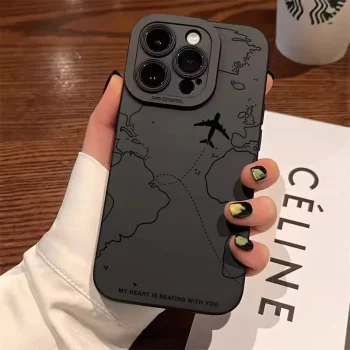 Travel-nspired Airplane Route Desian Phone Case For iPhone 17 15 14 13 12 11 16 Pro Max Air 16E 7 8 Plus X XR XS SE2 Soft Cover