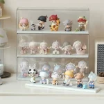 Acrylic Action Figure Display Case Transparent Doll Storage Box Toy Organizer Rack for Collectible Showcase Cabinet
